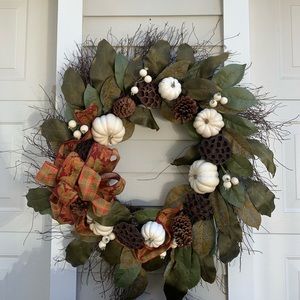 Autumn Pumpkin Decorative Wreath